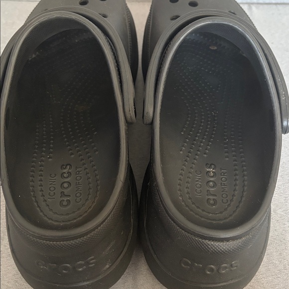CROCS Bae Clog Platform Shoes Black Women's 10 Chunky Heel Slip On - Picture 5 of 8